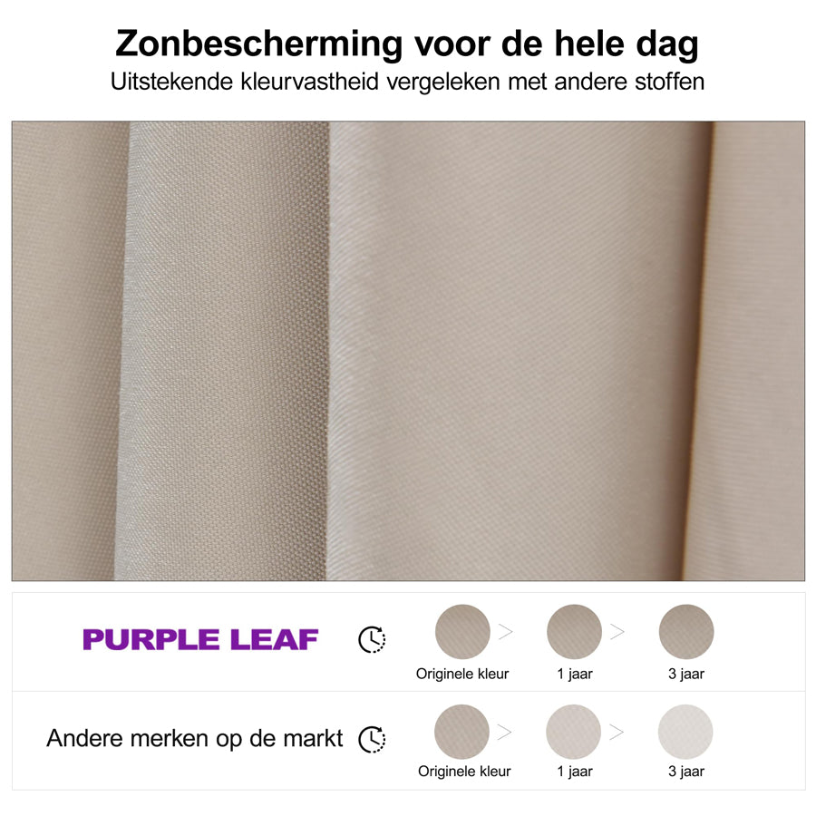 PURPLE LEAF Grote Parasol – LED Zweefparasol, 360° Draaibaar voor Tuin & Terras