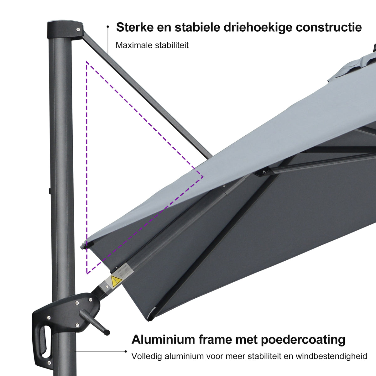 PURPLE LEAF Parasols Grote Vierkante en Rechthoekige Zweefparasols voor Terras en Tuin