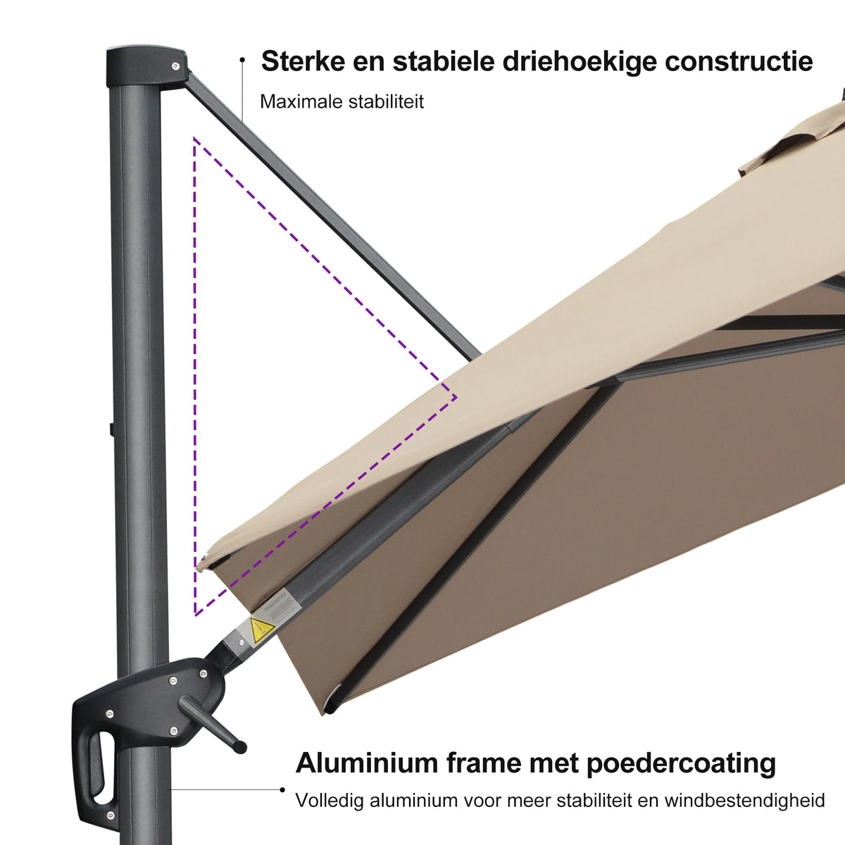 PURPLE LEAF Parasols Grote Vierkante en Rechthoekige Zweefparasols voor Terras en Tuin