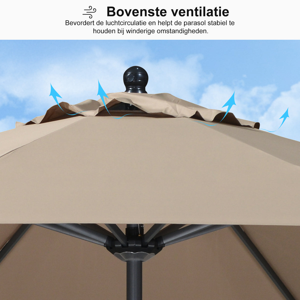 PURPLE LEAF Aluminium Stokparasol – Stevig voor Balkon, Terras & Tuin