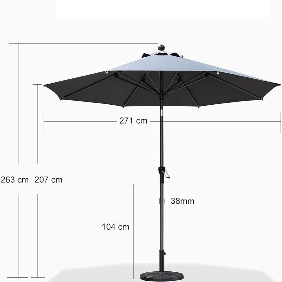 PURPLE LEAF Aluminium Kantelbare Stokparasol met Slinger – voor Balkon & Terras