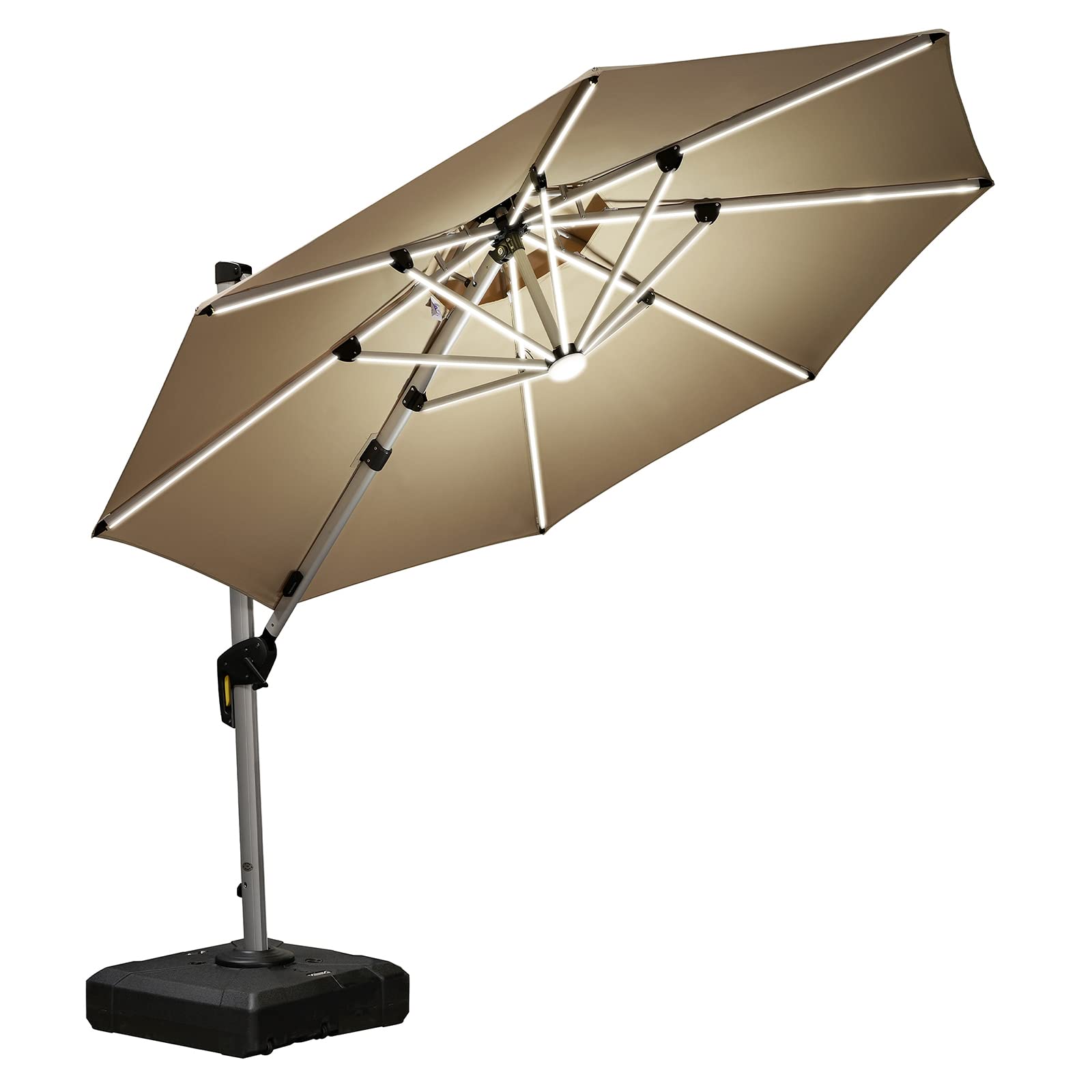 PURPLE LEAF Ronde Outdoor terrasparasol van 300cm/330cm/365cm Met Verlichting