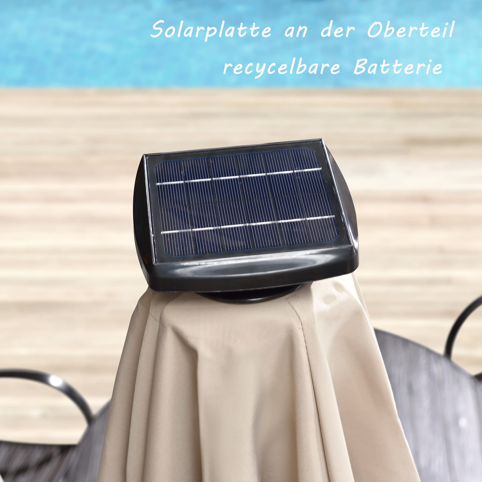 PURPLE LEAF Ronde Outdoor terrasparasol van 300cm/330cm/365cm Met Verlichting