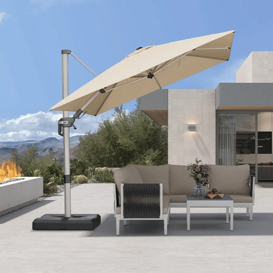 PURPLE LEAF Deluxe Zweefparasol, Links en Rechts Kantelbaar, Draaibare Parasol voor Terras en Tuin