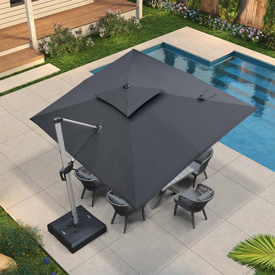 PURPLE LEAF Dubbel Top 270 x 330 / 270 x 365 / 300 x 365 / 300 x 400 cm Rechthoekige Outdoor Parasol