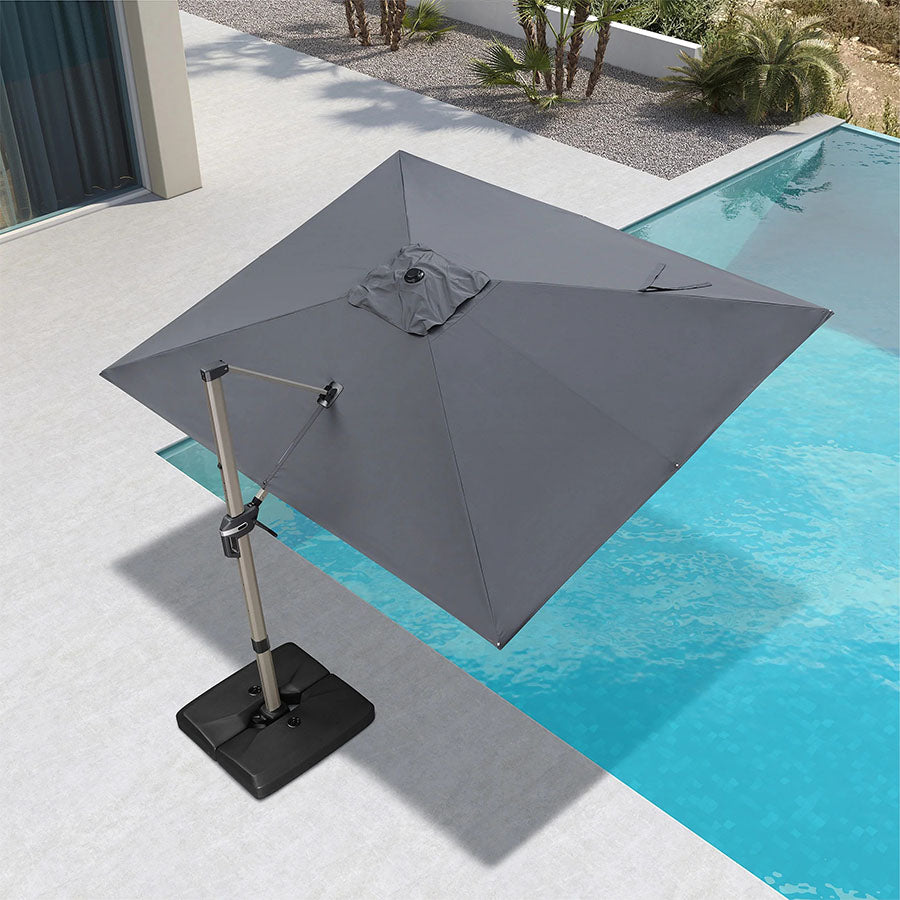 PURPLE LEAF Deluxe - Aluminium Rechthoekige Parasol voor Buiten, Stijlvol, Windbestendig en Verstelbaar
