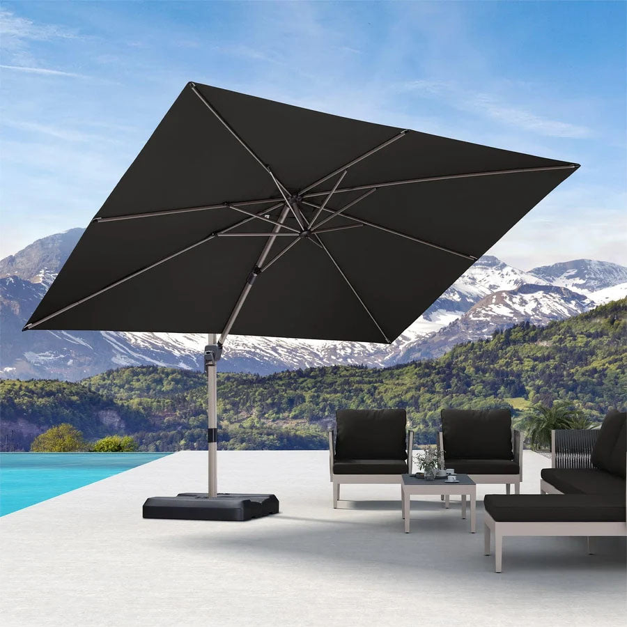 PURPLE LEAF Deluxe - Aluminium Rechthoekige Parasol voor Buiten, Stijlvol, Windbestendig en Verstelbaar