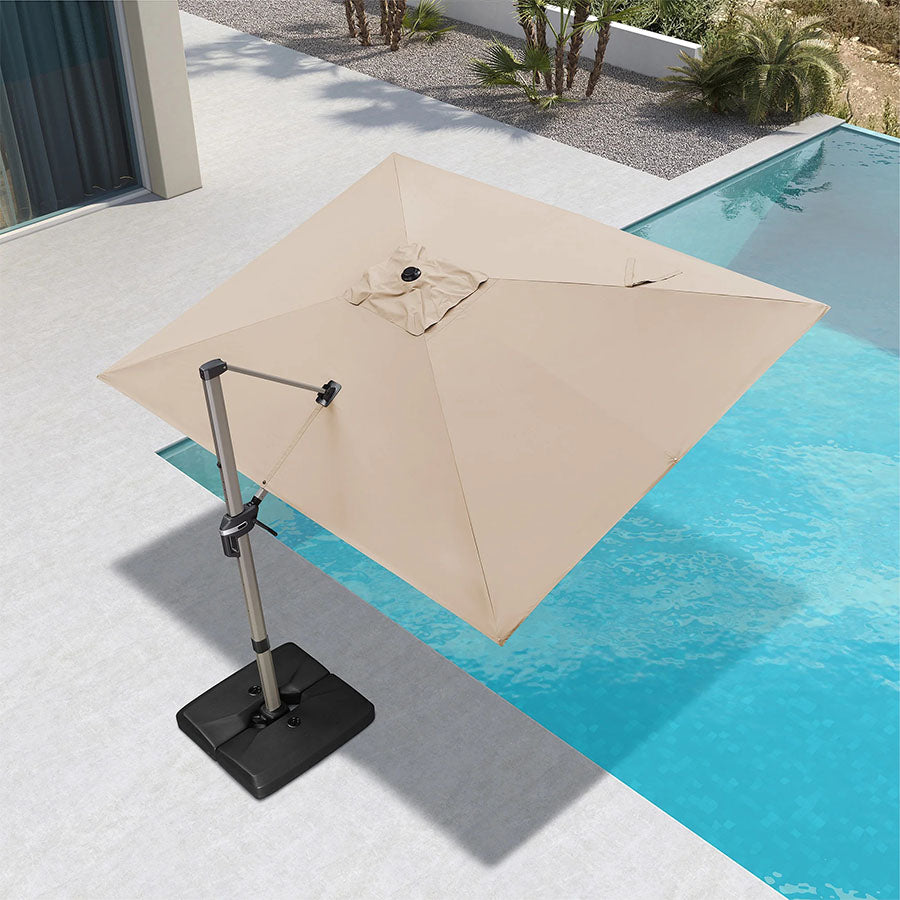 PURPLE LEAF Deluxe - Aluminium Rechthoekige Parasol voor Buiten, Stijlvol, Windbestendig en Verstelbaar