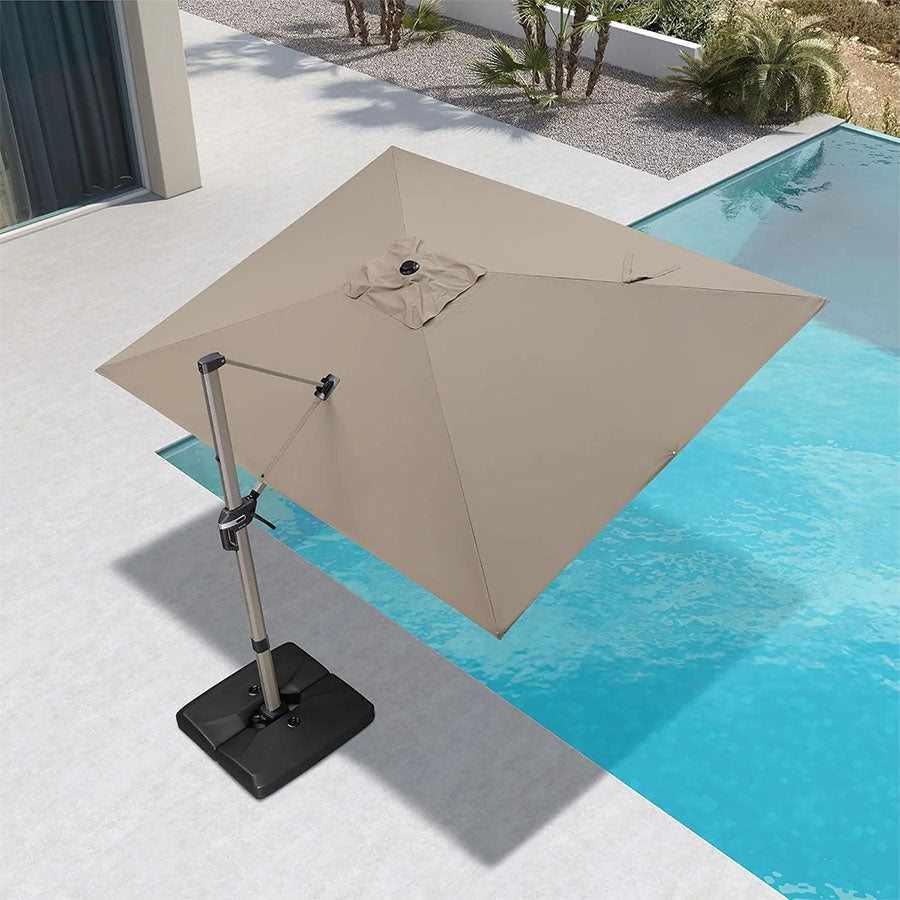 PURPLE LEAF Deluxe - Aluminium Rechthoekige Parasol voor Buiten, Stijlvol, Windbestendig en Verstelbaar