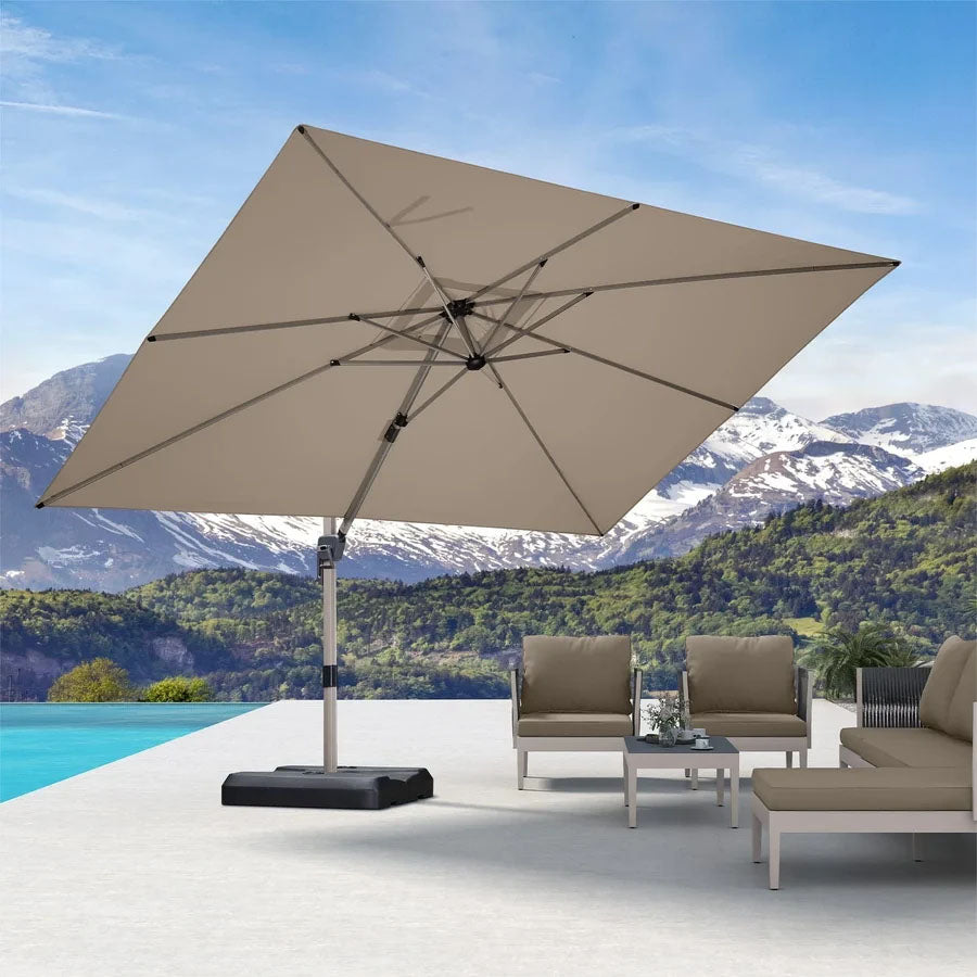 PURPLE LEAF Deluxe - Aluminium Rechthoekige Parasol voor Buiten, Stijlvol, Windbestendig en Verstelbaar