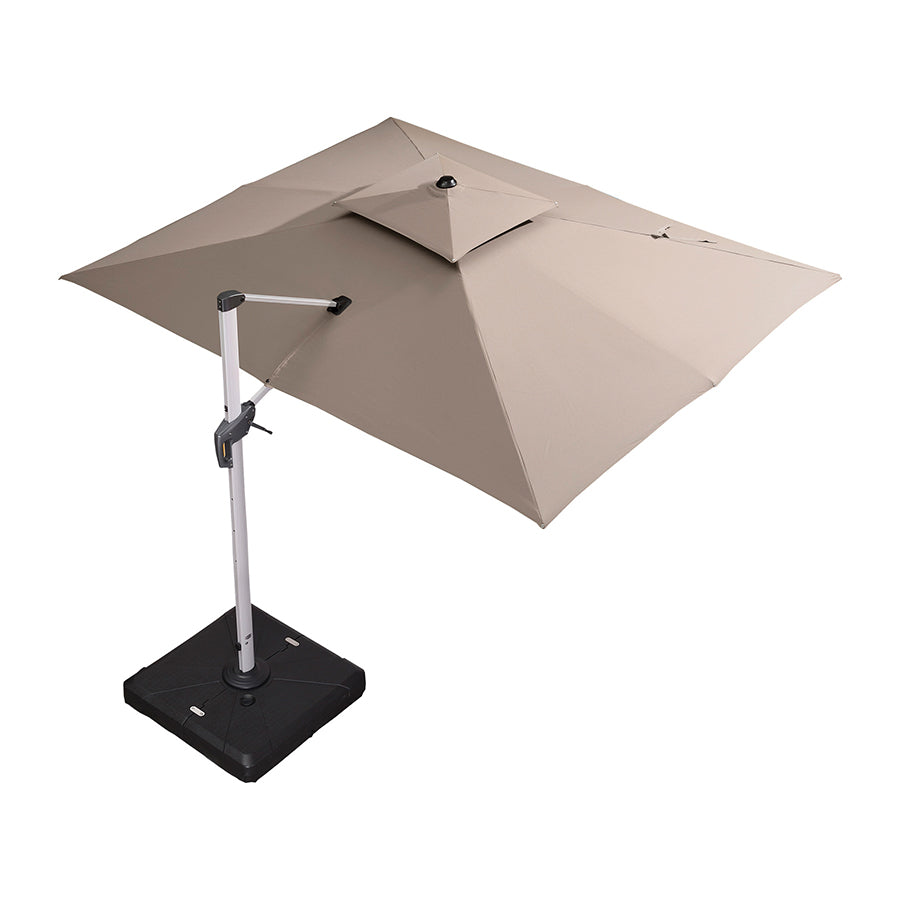 PURPLE LEAF Dubbel Top 270 x 330 / 270 x 365 / 300 x 365 / 300 x 400 cm Rechthoekige Outdoor Parasol