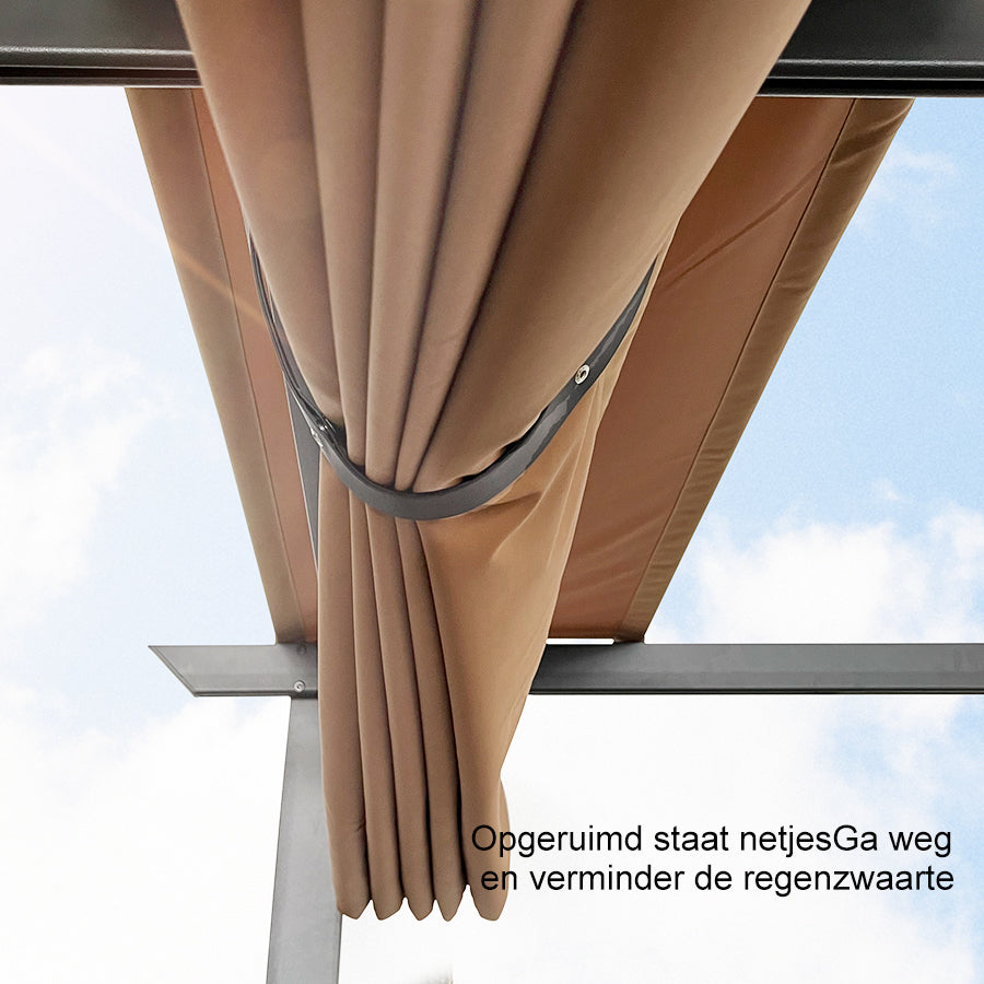 PURPLE LEAF Wit Pergola Dubbel Top Frame Waterdicht Stabiel Wintervast Intrekbare Luifel Pergola Aluminium-PG