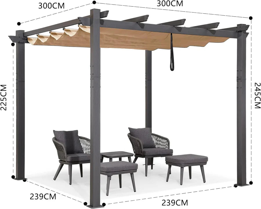 PURPLE LEAF pergola met overkapping voor de tuin