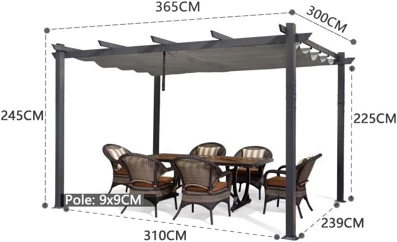 PURPLE LEAF pergola met overkapping voor de tuin