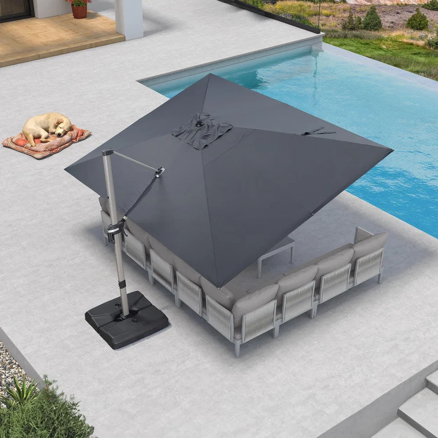 PURPLE LEAF Deluxe - Aluminium Rechthoekige Parasol voor Buiten, Stijlvol, Windbestendig en Verstelbaar