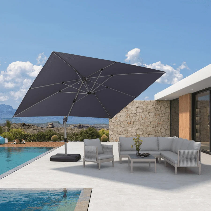 PURPLE LEAF Deluxe - Aluminium Rechthoekige Parasol voor Buiten, Stijlvol, Windbestendig en Verstelbaar