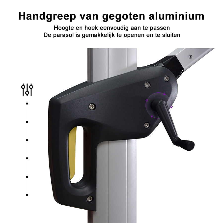 PURPLE LEAF Dubbel Top 270 x 330 / 270 x 365 / 300 x 365 / 300 x 400 cm Rechthoekige Outdoor Parasol