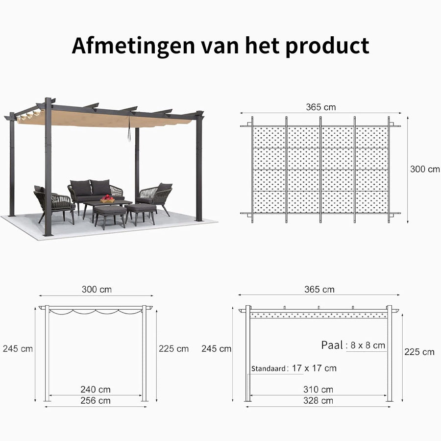 PURPLE LEAF pergola met overkapping voor de tuin