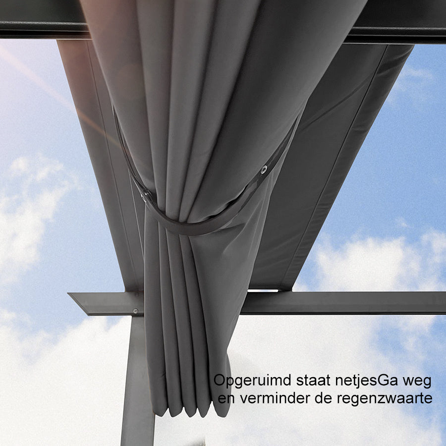PURPLE LEAF Wit Pergola Dubbel Top Frame Waterdicht Stabiel Wintervast Intrekbare Luifel Pergola Aluminium-PG