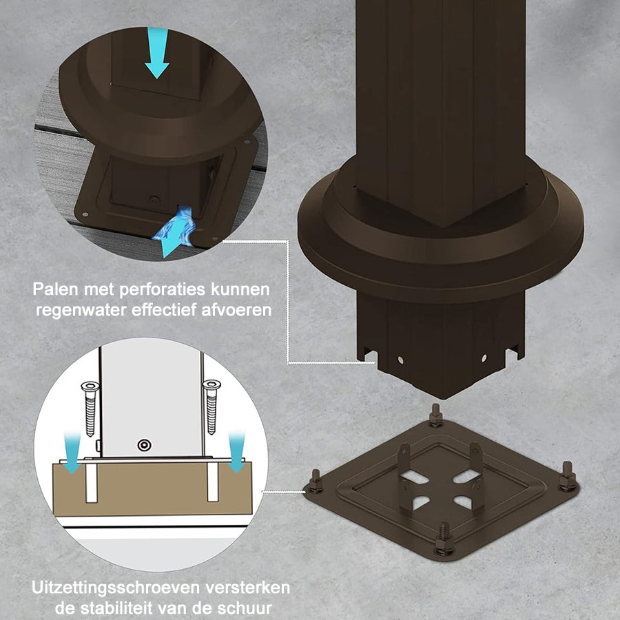 PURPLE LEAF Paviljoen 3 x 4 m Waterdichte Stalpergola met Roosterdak Aluminium Terrasoverkapping Hardtop Paviljoen met Horren en Gordijnen, Brons