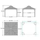 PURPLE LEAF Hardtop Prieel Frame Aluminium Gegalvaniseerd Stalen Dak Zonwering Partytent met Gordijn en Klamboe