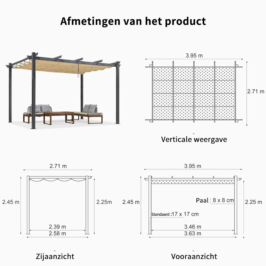 PURPLE LEAF pergola met overkapping voor de tuin