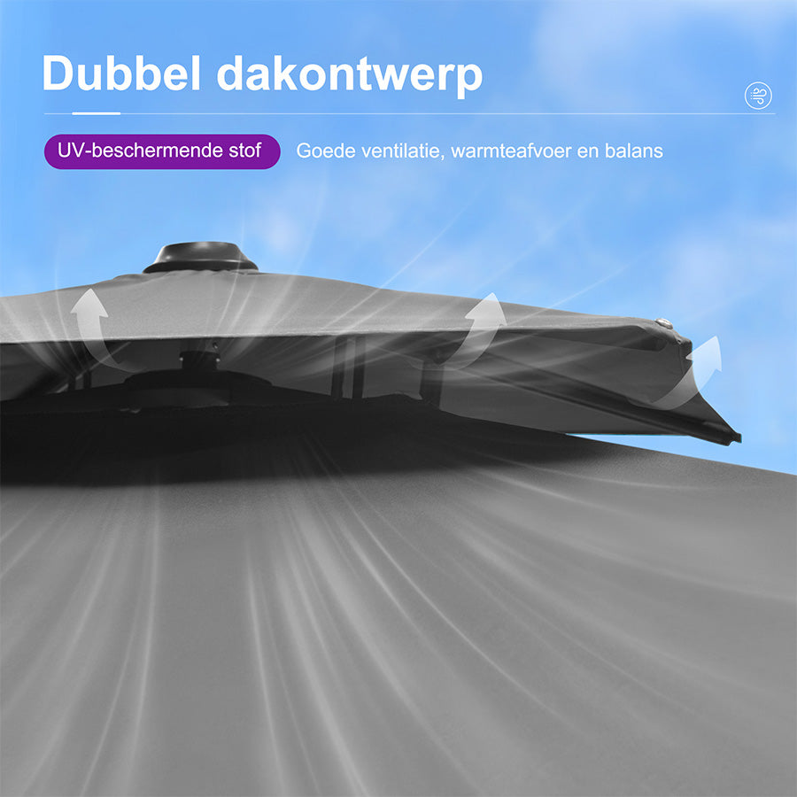 PURPLE LEAF Zweefparasol, Luxe Parasol voor Terras en Tuin met UV-bescherming