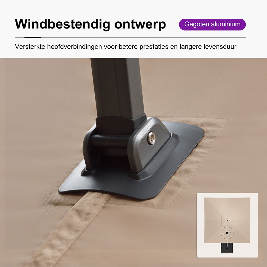 PURPLE LEAF Zweefparasol, Luxe Parasol voor Terras en Tuin met UV-bescherming