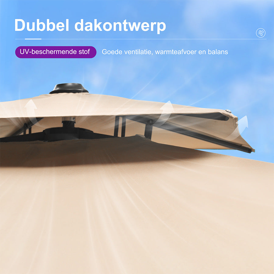 PURPLE LEAF Zweefparasol, Luxe Parasol voor Terras en Tuin met UV-bescherming