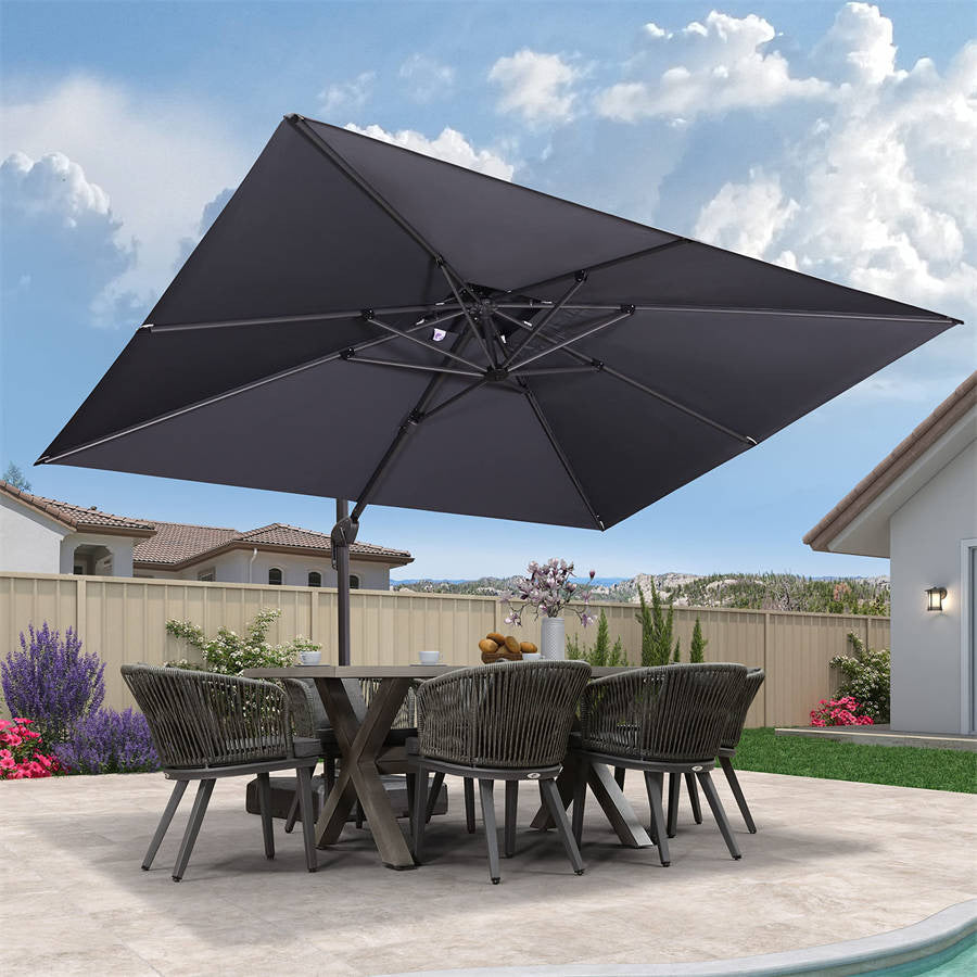 PURPLE LEAF Zweefparasol, Luxe Parasol voor Terras en Tuin met UV-bescherming