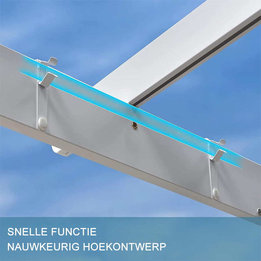 PURPLE LEAF Wit Pergola Dubbel Top Frame Waterdicht Stabiel Wintervast Intrekbare Luifel Pergola Aluminium-PG