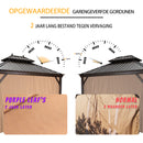 PURPLE LEAF Hardtop Prieel Frame Aluminium Gegalvaniseerd Stalen Dak Zonwering Partytent met Gordijn en Klamboe