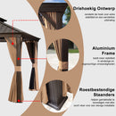 PURPLE LEAF Hardtop Prieel Frame Aluminium Gegalvaniseerd Stalen Dak Zonwering Partytent met Gordijn en Klamboe