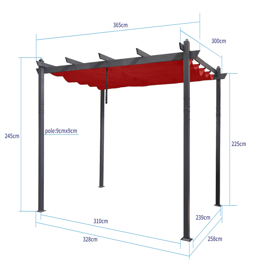 PURPLE LEAF pergola met overkapping voor de tuin