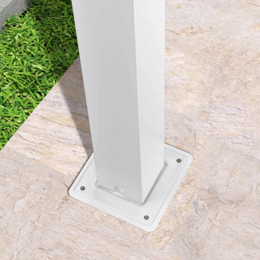 PURPLE LEAF Outdoor Intrekbare Pergola met Dubbele Zonwering Luifel Wit Heavy-Duty Aluminium Pergola Patio Moderne Pergola voor Tuin Dek en Achtertuin, Wit