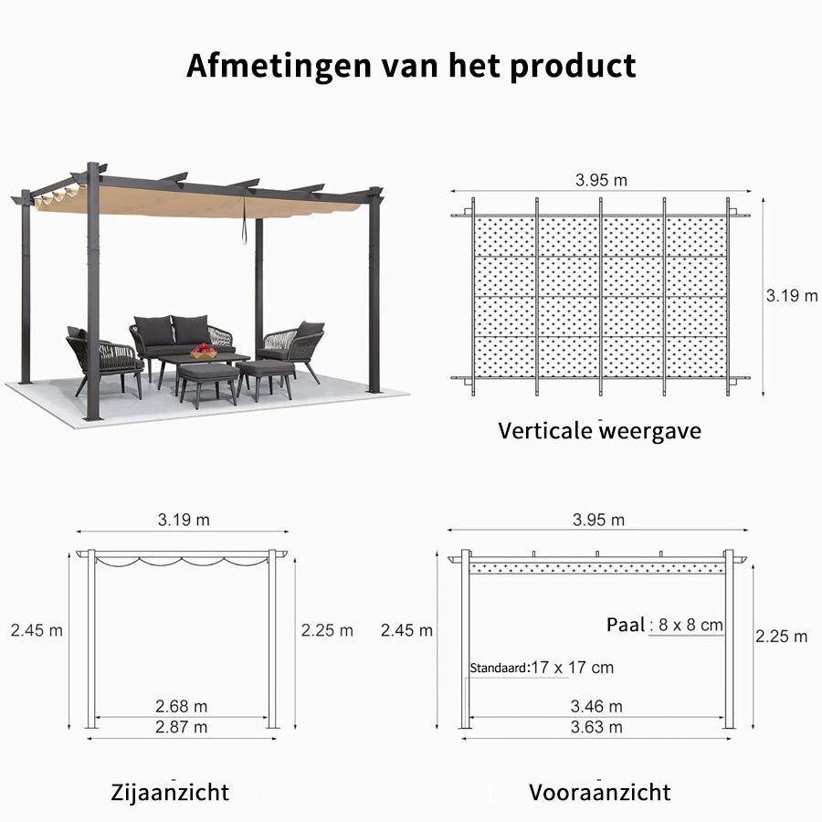 PURPLE LEAF pergola met overkapping voor de tuin