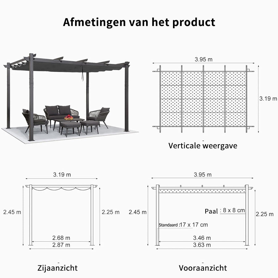 PURPLE LEAF pergola met overkapping voor de tuin