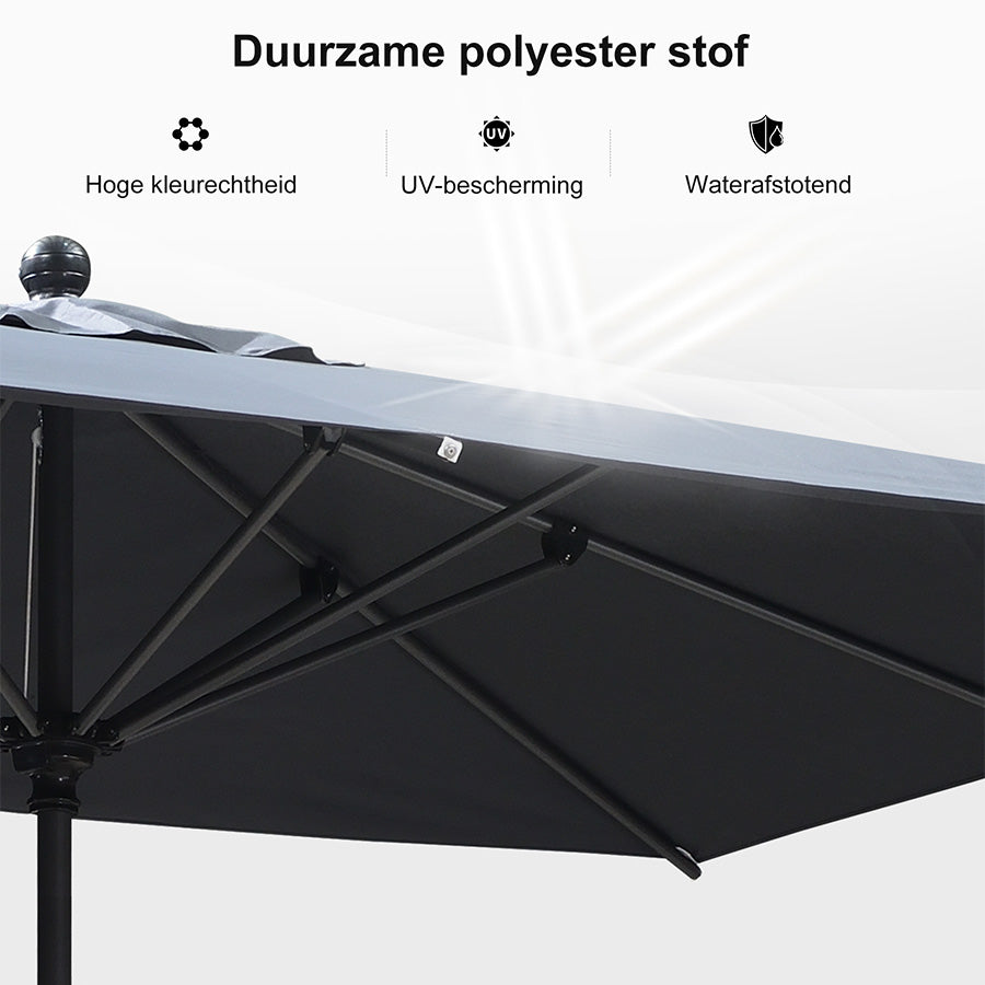 PURPLE LEAF Aluminium Stokparasol – Stevig voor Balkon, Terras & Tuin
