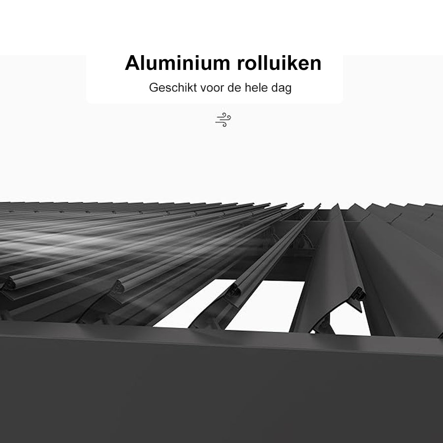 PURPLE LEAF Pergola 3 x 4 m Waterdicht Stabiel Wintervast Paviljoen met Raamdak Vrijstaand Verstelbaar Aluminium Raamdak Patio, Grijs