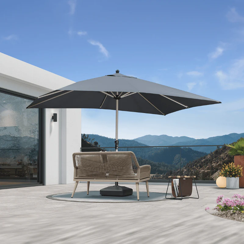 PURPLE LEAF Extra Grote Aluminium Zweefparasol – Extreem Windbestendig & UV-Werend, voor Terras en Café