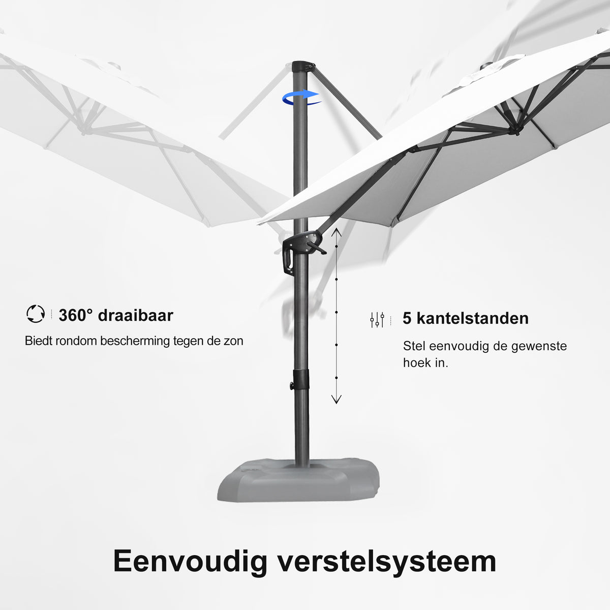PURPLE LEAF Parasols Grote Vierkante en Rechthoekige Zweefparasols voor Terras en Tuin