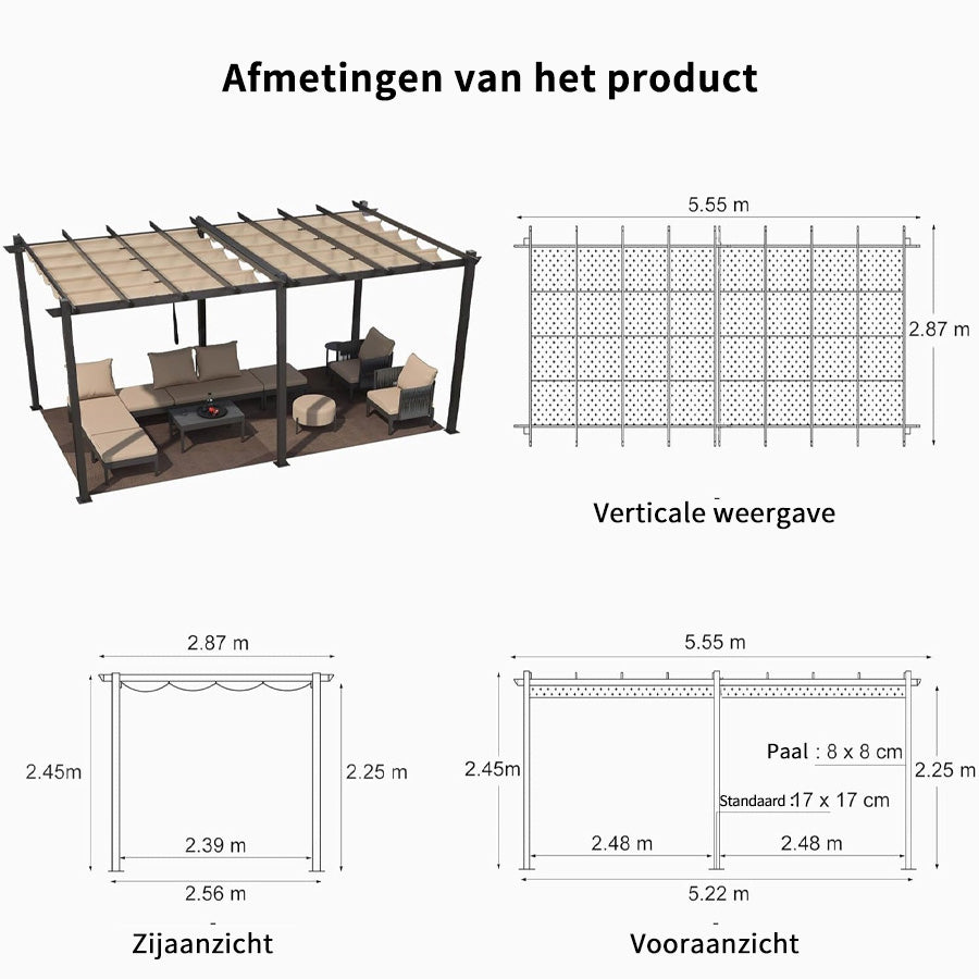 PURPLE LEAF pergola met overkapping voor de tuin
