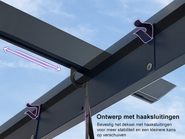 PURPLE LEAF Intrekbare aluminium buitenpergola met zonnescherm luifel, patio, achtertuin schuilplaats, metalen barbecue paviljoen-PRG