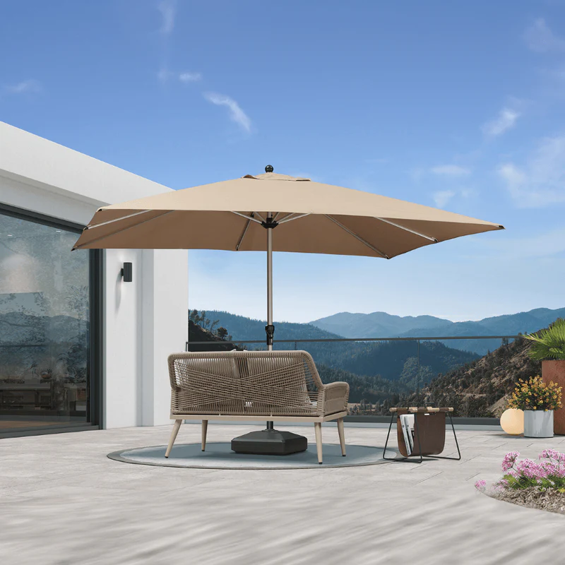 PURPLE LEAF Extra Grote Aluminium Zweefparasol – Extreem Windbestendig & UV-Werend, voor Terras en Café