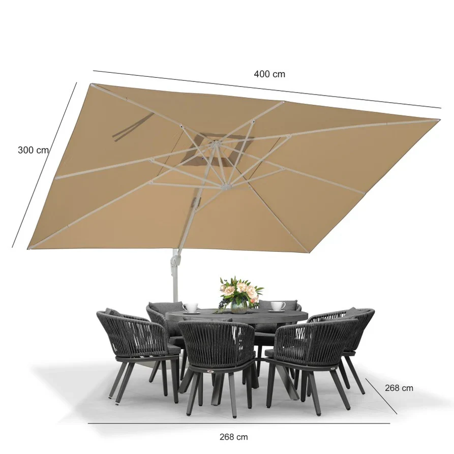 PURPLE LEAF Witte Outdoor Terrasparasol Betaalbare grote Terrasparasol