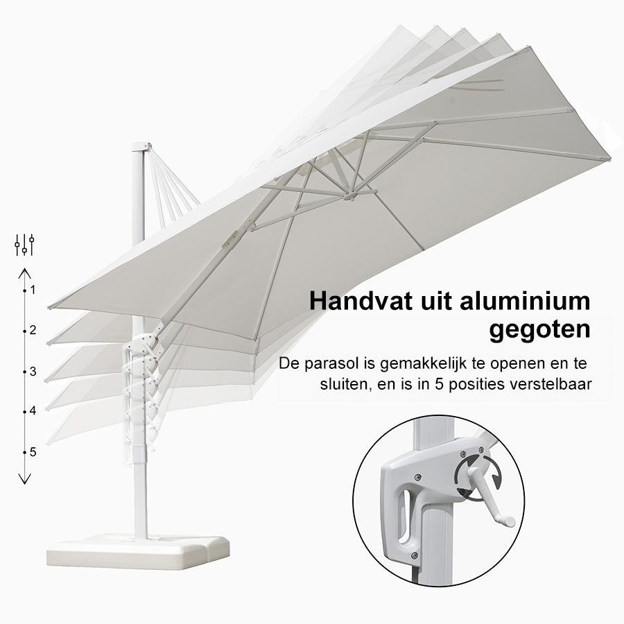 PURPLE LEAF Witte Outdoor Terrasparasol Betaalbare grote Terrasparasol