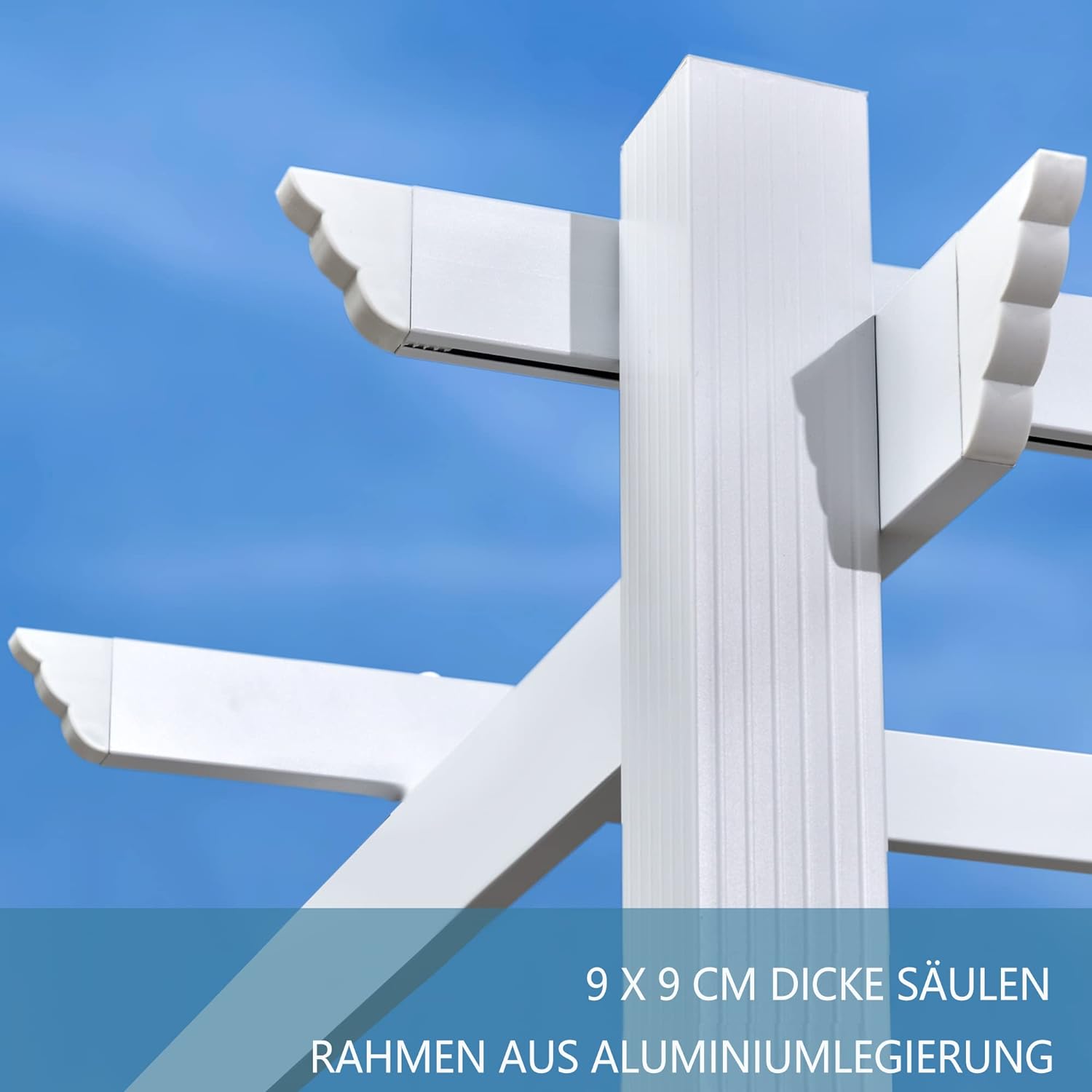 PURPLE LEAF Wit Pergola Dubbel Top Frame Waterdicht Stabiel Wintervast Intrekbare Luifel Pergola Aluminium-PG