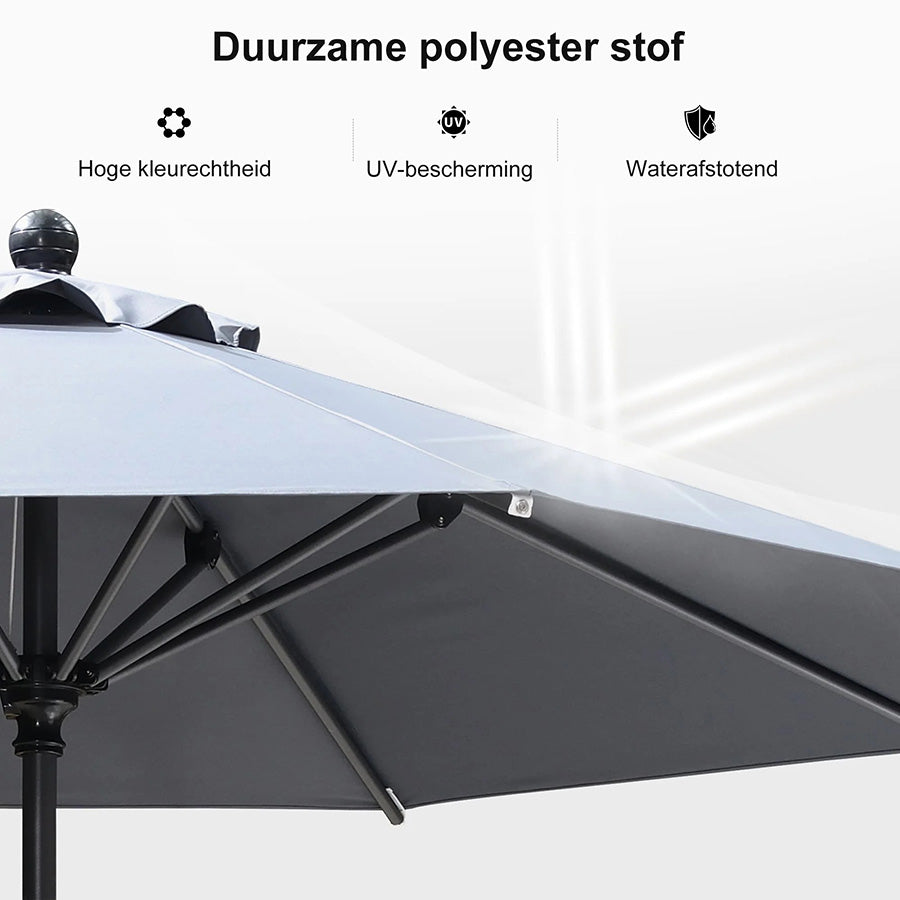 PURPLE LEAF Aluminium Stokparasol – Stevig voor Balkon, Terras & Tuin