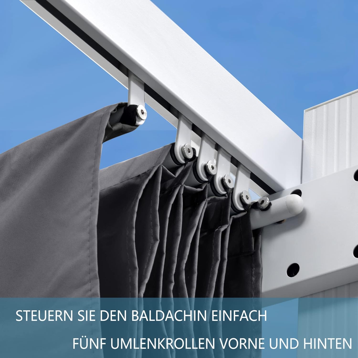 PURPLE LEAF Wit Pergola Dubbel Top Frame Waterdicht Stabiel Wintervast Intrekbare Luifel Pergola Aluminium-PG