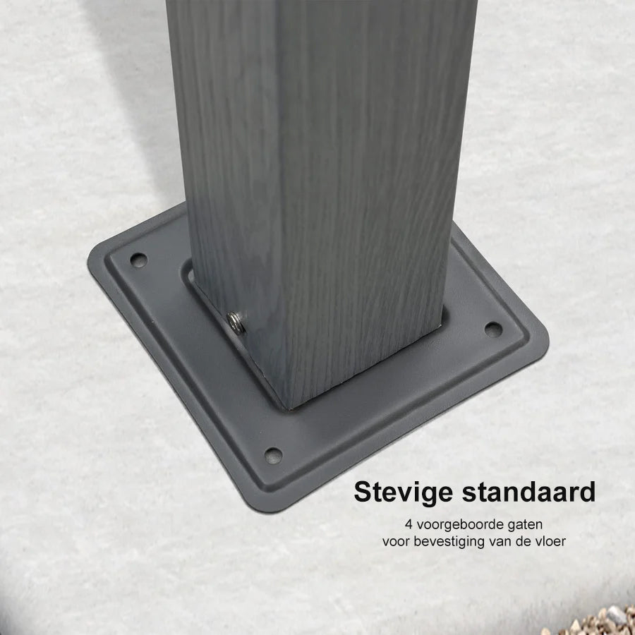 PURPLE LEAF Houten Look Pergola Dubbel Bovenframe Grijs Metaal Tuinpaviljoen Pergola Waterdicht Stabiel Wintervast, Tuinpaviljoen Met Zonnescherm Afdak-WPG